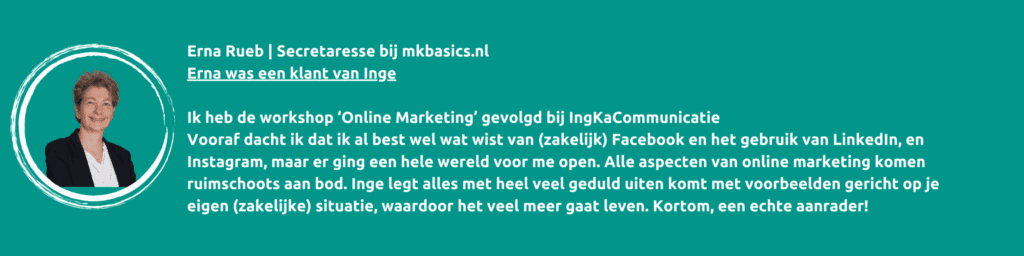 Workshop online marketing en communicatie, IngKaCommunicatie Workshop online marketing en communicatie, IngKaCommunicatie